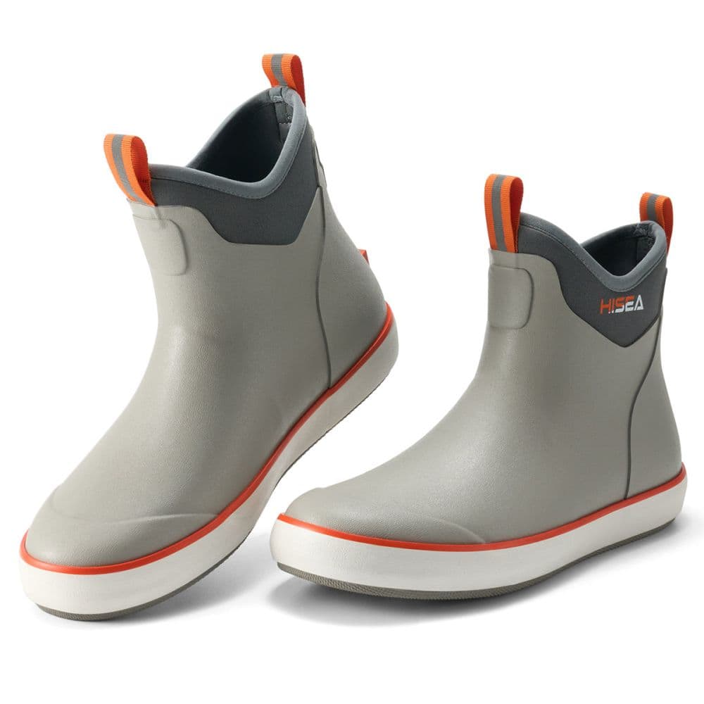 HISEA Men Ankle Deck Boots Waterproof Anti-Slip Sport Rain Fishing Boots  Chelsea