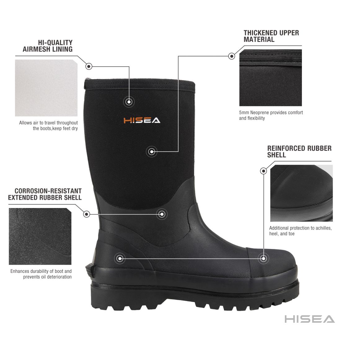 Men's Mid-Calf Work Boots | HISEA