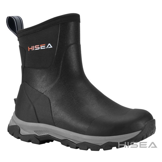 HISEA Men's Ankle Fishing Deck Boots Waterproof Rain Chelsea Boots Sport  Hunting