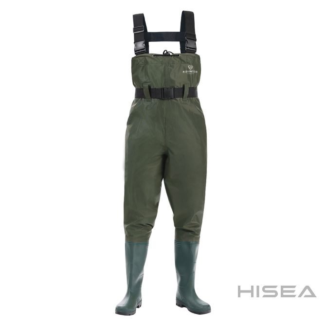 HISEA Neoprene Fishing Chest Waders for Men Olive size 40/7