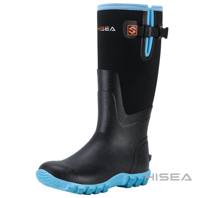 Women's Upgraded Rain Boots Insulated Hunting Boots Blue W8 Hisea