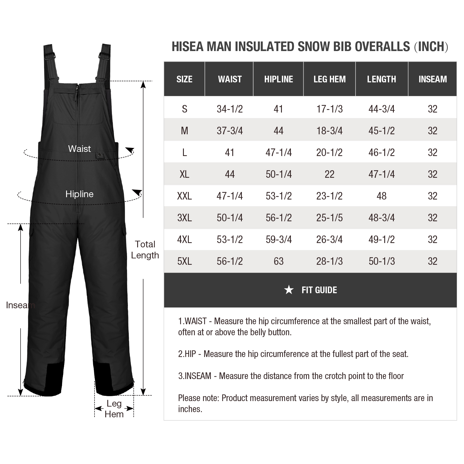 Men's Snow Bib Overalls | HISEA