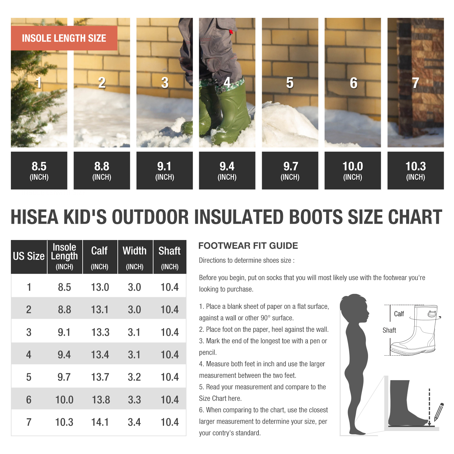 Kids Insulated Snow Boots | HISEA