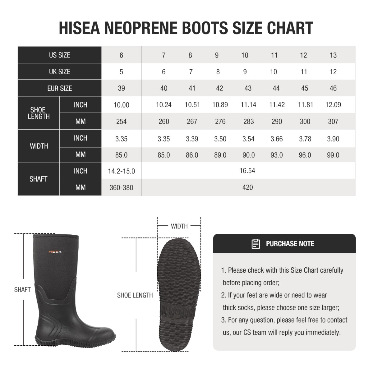 AquaX Men's Rain Boots, Outdoor Casual Boots | HISEA