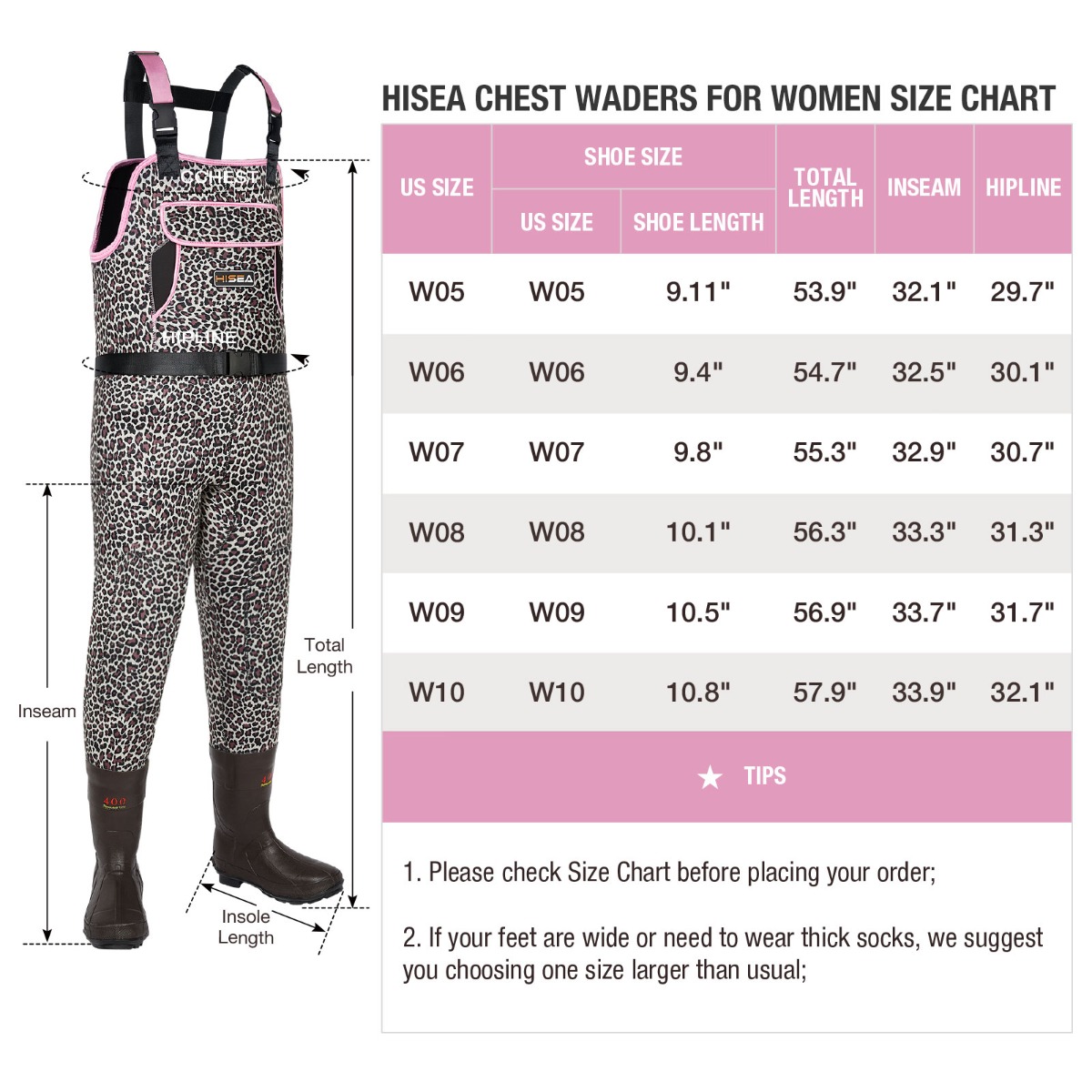 Women Neoprene Chest Waders HISEA